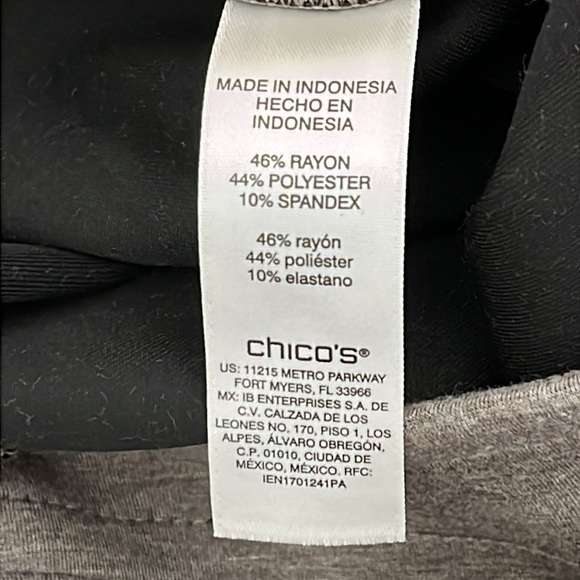 Weekends by Chico’s Size Large 12 Gray Wide Leg Sweatpants Pants Pull On Crop - Picture 7 of 12